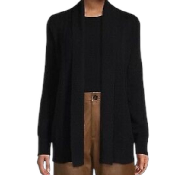 Antonio Melani Black 100% Cashmere Shawl Collar Cardigan Sweater‎ Size XS Luxury - Picture 1 of 8